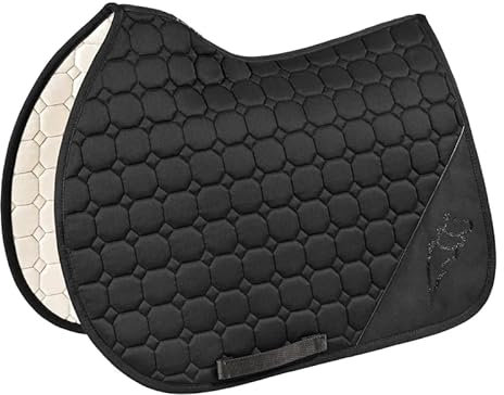 Equiline Schabracke Octagon EQ_GLENDAG mit Glitzerlogo Farbe weiß, Größe Dressur lang