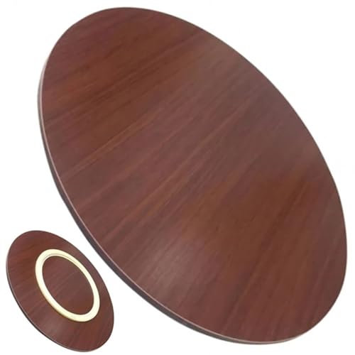 GAONUDAN Großer Drehteller für Esstische, Lazy Susan, 20, 24, 28, 32, 36, 39, drehbares Serviertablett aus Holz für Tischplatten, runde Servierplatte für Restaurants, Küchen (Walnuss, 80 cm)