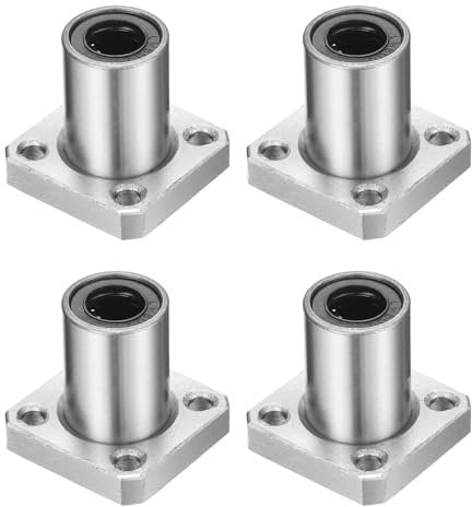 QUARKZMAN LMK8UU Linearkugellager 8mm Bohrung 15mm OD 24mm Länge Quadratischer Flansch Stahlkäfig für CNC-Maschine 3D-Drucker