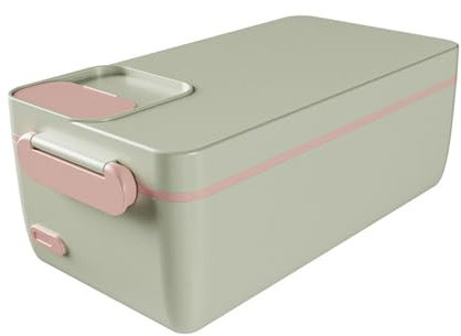伟 祥 Heatable Lunch Box Portable,1L Capacity Portable Food Warmer Self Heating Box, Cordless Heated Lunch Box, Warming Soups and Meals, Includes Insulated Bag and Cutlery Set
