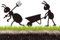 Raypontia Gartenstecker aus Metall, Dekoration, Gartenstecker für draußen | Dekorative Ameisen-Ornamente aus Metall für den Garten,Rasendekorationsstäbe für Garten, Bauernhof, Hof und Wege