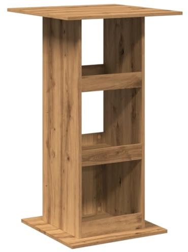 vidaXL Bartisch, Stehtisch mit Ablagen, Tresentisch Tisch für Küche Esszimmer, Küchentisch Loungetisch Bistrotisch, Artisan-Eiche Holzwerkstoff