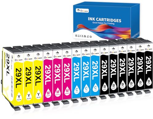 OINKWERE 29XL Druckerpatronen Kompatibel für Epson 29XL Patronen Multipack für Expression Home XP-342 XP-352 XP-235 XP-245 XP-255 XP-332 XP-335 XP-345 XP-432 XP-435 XP-445 XP-442 (15er-Pack)