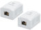 FGB 2 enchufes de red Cat6A de 1 puerto RJ45, apantallado, montaje en superficie, 10 Gbps, red Ethernet LAN, para diversos ámbitos de aplicación, color blanco
