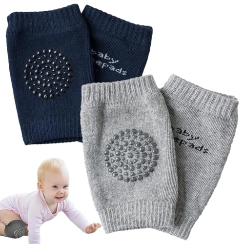 GHPKOTW 2 Ginocchiera Per Gattonare, Nodi Antiscivolo, Sicurezza E Sostegno Per Bambini E Bambine Da 0 A 24 Mesi (Grigio, Blu Navy)