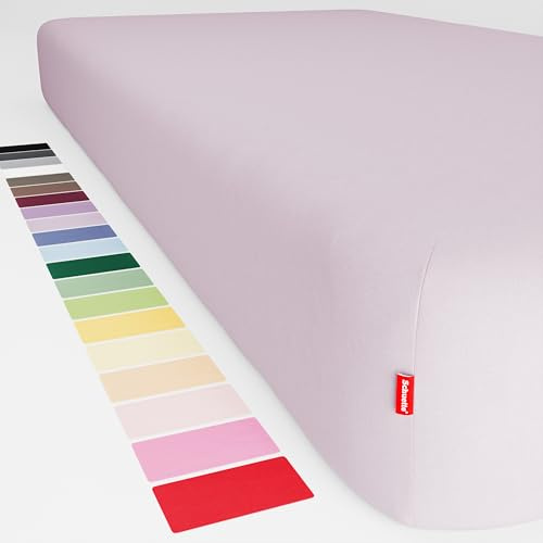 Schuette® Spannbettlaken • 90x200 cm • Wow! Kollektion: Lavender Haze (Pastelllila) • 100% Superfluff Baumwolle, Blickdicht, Faltenfrei • mit Rundumgummi • Matratzenhöhe bis 20 cm