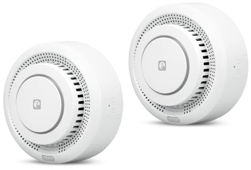 Garza Smart - Pack de 2 detectores de Humo WiFi Inteligente con Notificaciones en Tiempo Real por App, Alarma Sonora de 85db y Señal indicador LED, Instalación para Techo.