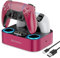 NEWDERY Cargador para Mando PS5, Rápido Cargador Mando PS5, estación de Carga Compatible con Mandos DualSense Playstation 5 (Rojo)