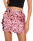Jupe à paillettes pour femme - Sexy - Mini jupe à paillettes - Taille élastique - Jupe à paillettes - Pour la nuit, le carnaval, le Nouvel An, Rose D, S