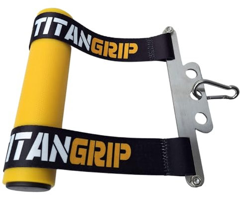 TG Armwrestling Wrist Wrench – Hand-, Finger- & Unterarmtrainer – Griffkrafttrainer für Kabelzug, Loading Pin & Widerstandsband – Fitness, Bodybuilding, Physiotherapie (gelb/schwarz, 60 mm)