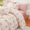 Nayoroom Doppelte Musselin Bettwäsche 135x200 Baumwolle Rosa Herzen Weiß Bettbezug 2er Set Aesthetic Cute Clean Girl Herzmotiv Wendebettwäsche und 1 Kissenbezug 40x80 cm mit Reißverschluss