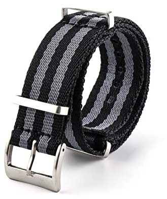 NLNKDTDPAK Canvas Armband Universal Watch Strap Fit for SKX007 Seamaster 300 Bond Kaliber Armband Zubehör 20mm 19mm Zulu Nato Nylon 007(1,19mm)