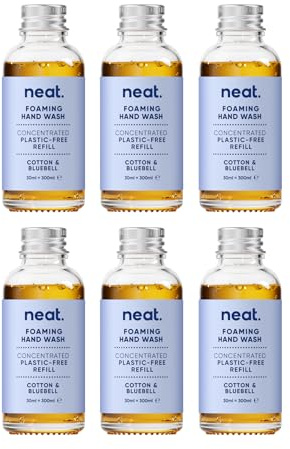 Handwash Refills Cotton and Bluebell 6 x 30ml - Eco-Friendly Foaming Hand Wash Refill - Refillable Hand Soap