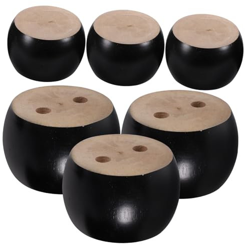 NUOBESTY 6 Pièces Pieds de canapé en Bois Massif Jambes Pieds de canapé de Rechange Noyer Vie Jambe de canapé Grand Remplacement des Pieds de canapé contremarches pour Pieds de Table Noir
