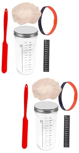 MAGICLULU 2 Ensembles Bocal Verre Hermétique Échelle pour Fermentation de Kit de Couvercle Spatule Thermique
