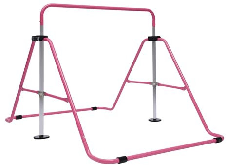 MIIWWOWO Barra fija para interior y niños, para exteriores, con mangas antideslizantes, para niños, para patadas, columpios, entrenamiento de fuerza (rosa)