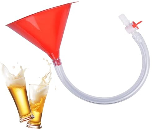 Embudo para bebidas para fiestas, embudo con válvula, accesorio reutilizable para beber con manguera a prueba de salpicaduras para juegos de fiesta, actividades en grupo, excursiones en la
