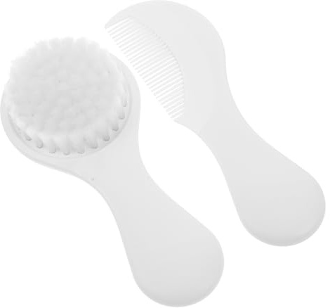 LIFKOME 2pcs Hair Brush Set Soft Bristles Newborn Scalp Scrubber Cradle Cap Removal Gentle Massage for Bath Grooming Kit