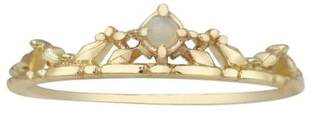 Musihy Hochzeit Ringe Gold, Gelbgold 750 Vintage Crown Verlobungsring mit Opal, Größe 58 (18.5)