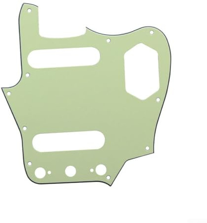 Für Jaguar E-Gitarre Pickguard Scratch Plate FD JA Style, 10 Loch PVC Pickguard, Ersatz und DIY Teile für E-Gitarren (Grün)