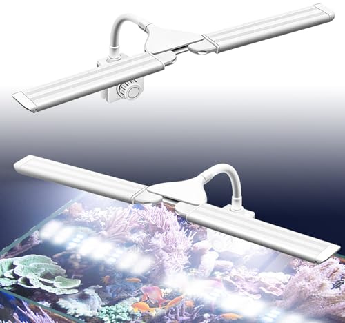 SPORWAY Aquarium Licht: 4W Aquarium Beleuchtung mit Weiß und Blaulicht, LED Wasserpflanzenlicht Ultradünnes Aquarium Beleuchtung Lampe Pflanzenwachstumslicht für Aquarien