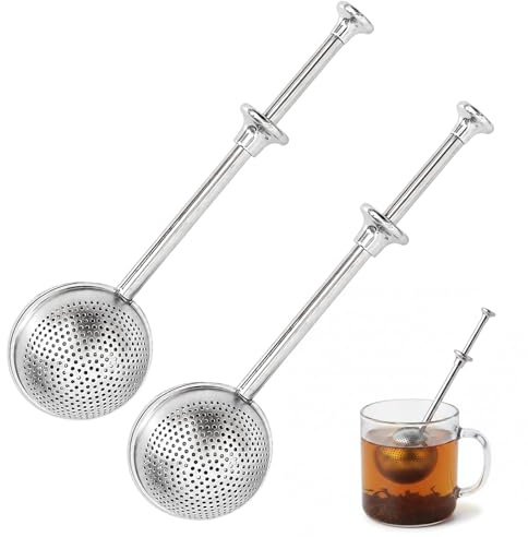 Tea Bag Squeezer, Tea Infuser for Loose Tea and Tea Strainer Ball, Loose Leaf Tea Infuser for Home and Office Use, Fine Mesh Tea Strainer with Full-Perforation Design