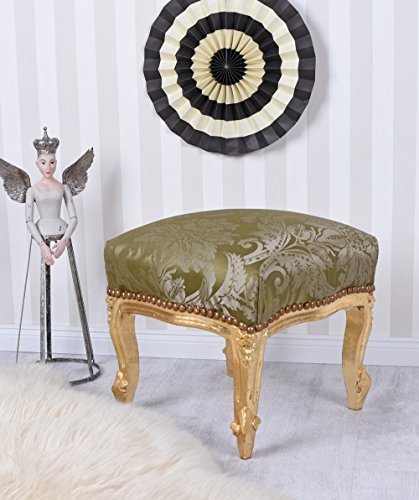 Sitzhocker Vintage Hocker Gold Grün Sitzbank Schemel Fussbank Barock cat689a04 Palazzo Exklusiv