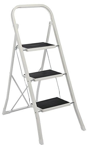 Klapptritt 3-stufig mit Kunststoffauflagen, schmal klappbar, Klappsicherung