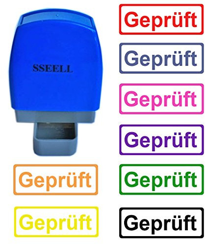 SSEELL Geprüft Selbstfärbender Stempel Selbstfärbende Vor-inked Re-inkable Büroarbeit Schule Office selbstfärbend Firmen stempel Stationäre Briefmarken Mit Rahmen Linie - Schwarze Tinte