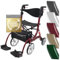 Besco Medical 2 in 1 Rollator-Rollstuhl SPRING VARIO - Leichtgewicht Rollator mit Rollstuhlfunktion & Komfort-Federung - faltbar, höhenverstellbar & umbaubar zum Transportstuhl - Modell M Bordeauxrot