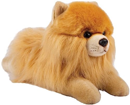 Suki Gifts 12144 Liegender Pomeranian Zwergspitz Hund Kuscheltier, mehrfarbig