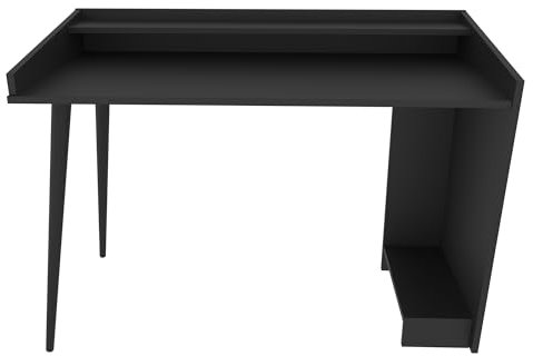 DECOROTIKA - Vanessa Computer Desk with Shelving Unit (Black)