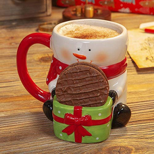 Santa Express Snowman Holding Gift Cookie Holder Christmas Mug