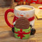 Santa Express Snowman Holding Gift Cookie Holder Christmas Mug