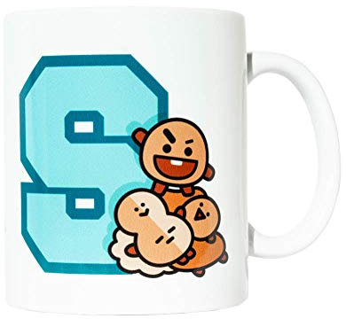 Erik Tasse BT21 Shooky- Kaffeebecher für und Kaffee und Tee BT21 Merchandising - Größe : 9,5 cm x 8 cm - Fassungsvermögen : 350 ml - Offizielle Lizenz - BT21 Fanartikel