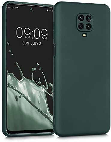 kwmobile Case kompatibel mit Xiaomi Redmi Note 9S / 9 Pro / 9 Pro Max Hülle - Schutzhülle aus Silikon metallisch schimmernd - Handyhülle Metallic Petrol
