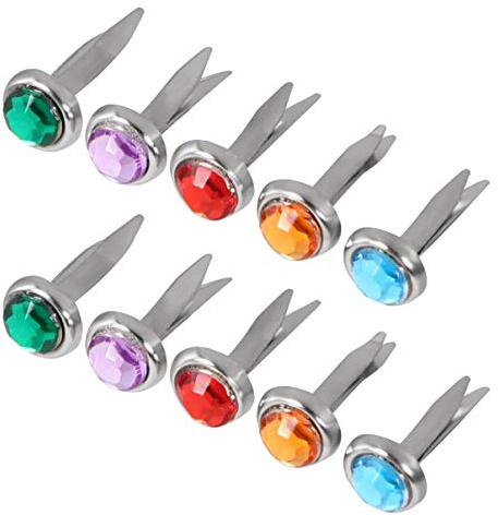 ARTIBETTER Decorative Brads 50Pcs Assorted Colors Mini Metal Fasteners for Scrapbooking Crafts DIY Accessories Handmade Nails 0.19 Inch