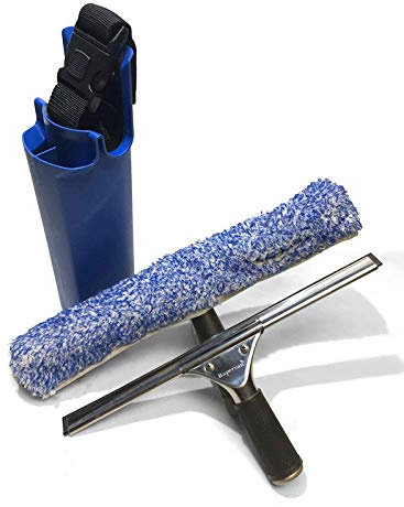 Bayersan Industrial Window Cleaning Bucket On A Belt | 12 Squeegees | 14 Microfiber Washer Set