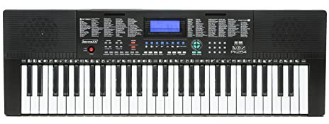 keymaXX Keyboard mit 54 Tasten, Mikrofon, Notenhalter, Effekte, Aufnahme- und Lern-Funktion und 30 Demo Songs, ideal für Anfänger, schwarz