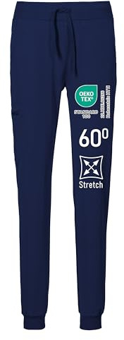 EXNER Unisex-Schlupfhose, Slimfit, Skinny, Gummibund mit Kordel, Cargotasche, Farbe Navy, 2XL