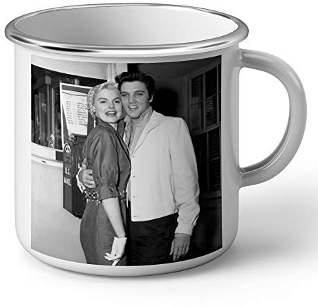 Tasse emailliert Metall Elvis Presley und seine Frau Anita Wood Star amerikanischer Sänger