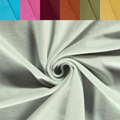 Nicki Stoff Meterware - Samtstoff stretchig - weicher Fleece - Nicky Velour - Nikistoff - Velourstoff - kuschelig weich *Ab 50cm, Farbe: 021 mint