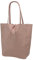 SH Leder ® Damen Echt Rindleder Shopper mit Innentasche in vielen Farben Schultertasche Henkeltasche 37x29cm Kora G266 (Nude)