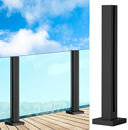 Glas Geländerpfosten Glashalter Edelstahl Terrassendeck Glasgeländerpfosten, Boden Vertikal Balkongeländer aus Glas für Villen/Hotels/Garten, 60/65/70/75/80/85/90/95/100/115/125 cm Hoch