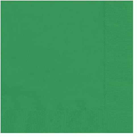 Trimming Shop Disposable Emerald Green Paper Napkins 2 Ply, 6.5 x 6.5 Solid Luncheon Napkins 20pcs, Disposable Serviettes, Tableware for Indoor, Outdoor Dining, Birthday, Wedding, BBQ, Garden Party