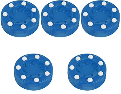 CLISPEED 5 STK Rollerhockey Pucks, Eishockey Pucks, StraßEnhockey Pucks, Blau, Pp Material, FüR Training Und Wettbewerb, Outdoor Und Indoor