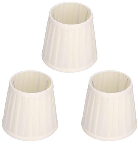 3 Stück Stoff Lampenschirm Beige E14 Tischlampenschirme(#4) | 15 x 14 x 11 cm Kleiner Barrel Interventioneller Kronleuchter Wandleuchte Lampenschirm