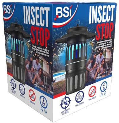 BSI - Lampe UV - Attire - Aspire Avec Son Ventilateur - Mouches - Moustiques Et Mites - Adapté Jusqu'à 60 m²