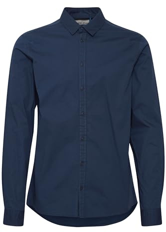 Blend BHBoxwell Herren Businesshemd Hemd Langarmhemd Baumwollmischung Regular Fit, Farbe: Dress Blues (194024), Größe: 2XL