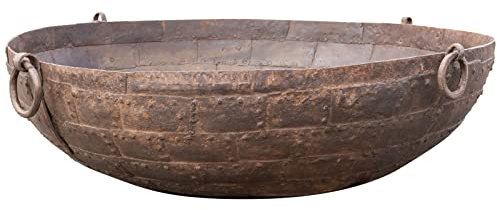 Biscottini Feuerschalen für den Garten 168x57x168 cm | Vintage feuerschale groß aus eiserne | Deko feuerkorb für Garten und Terrasse